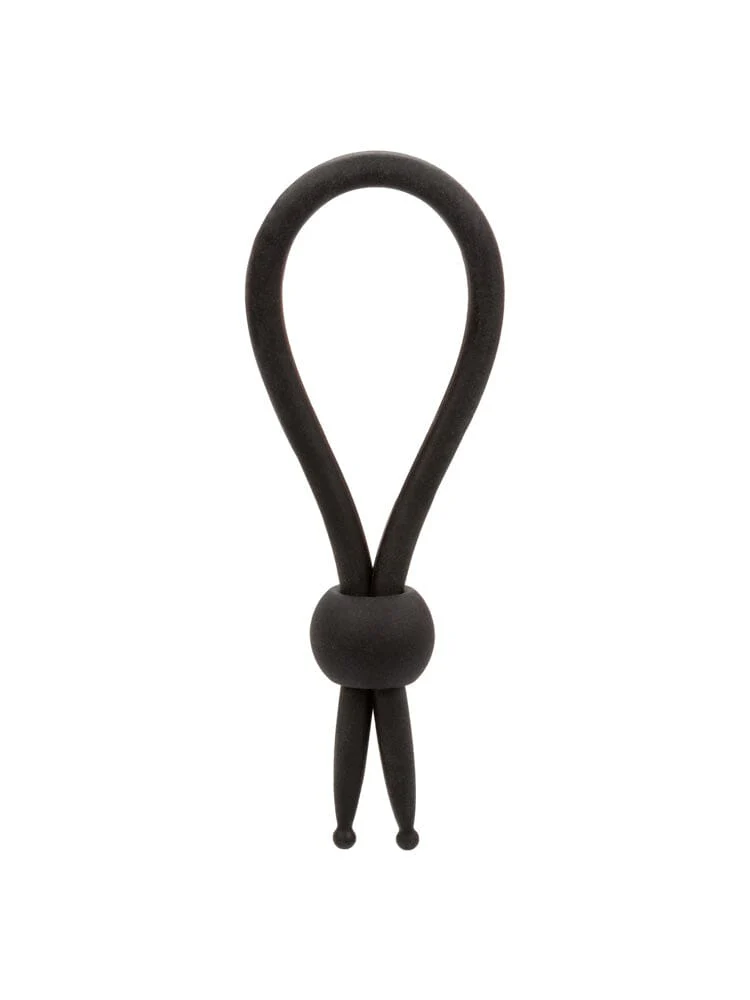 Alpha Liquid Silicone Adjustable Black Lasso Penis Ring