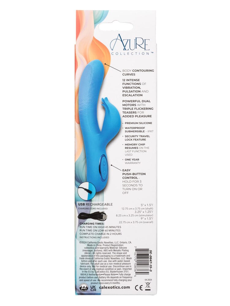 Azure Collection: Flutter G Silicone Rabbit Vibrator - Image 3