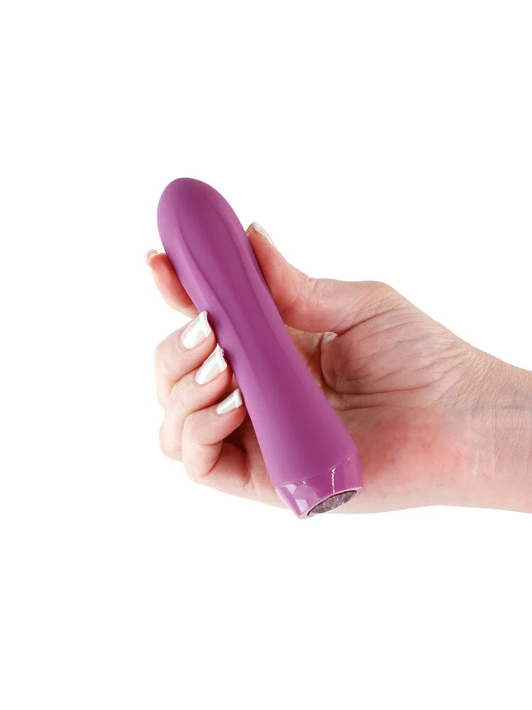 Charms Fern Glitter LED Ruby Silicone Classic Vibrator - Image 3