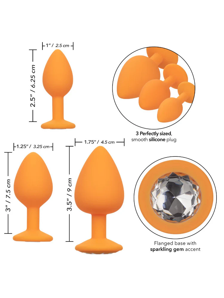 Cheeky Gems Silicone Jeweled Butt Plug Kit - Image 11
