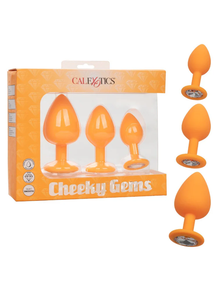 Cheeky Gems Silicone Jeweled Butt Plug Kit - Image 12