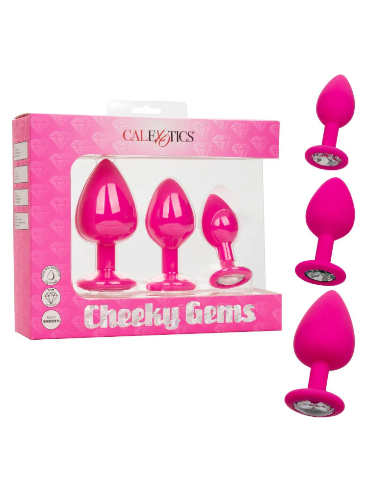 Cheeky Gems Silicone Jeweled Butt Plug Kit - Image 3