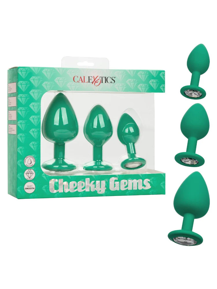 Cheeky Gems Silicone Jeweled Butt Plug Kit - Image 6