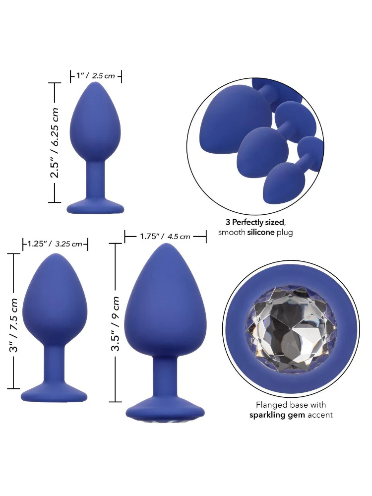 Cheeky Gems Silicone Jeweled Butt Plug Kit - Image 8