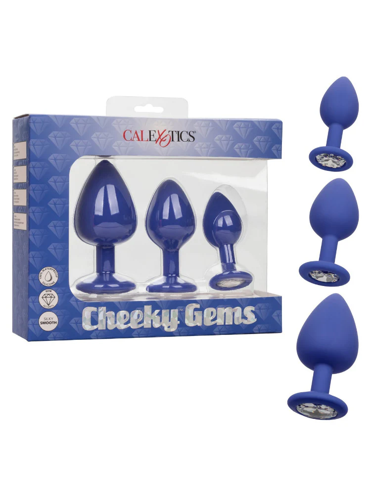 Cheeky Gems Silicone Jeweled Butt Plug Kit - Image 9