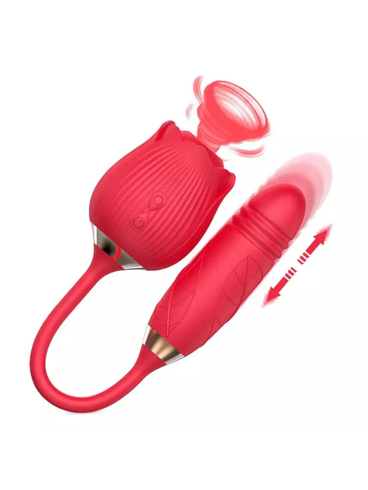 Rose Suction Clitoral Stimulator Dildo