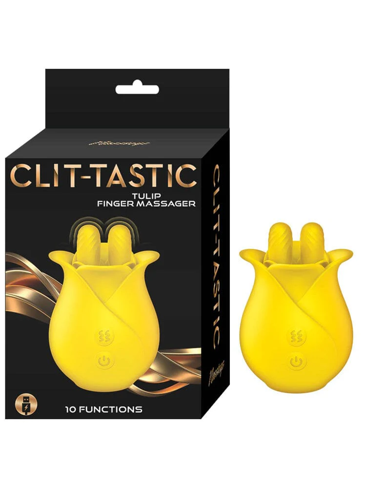 Clit-Tastic Tulip Yellow Silicone Finger Clitoral Massager - Image 2