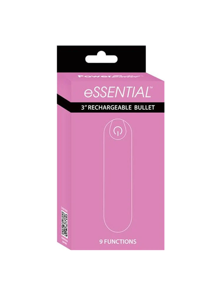 Essential 9 Function 3 inch Rechargeable Power Bullet - Pink - Image 2