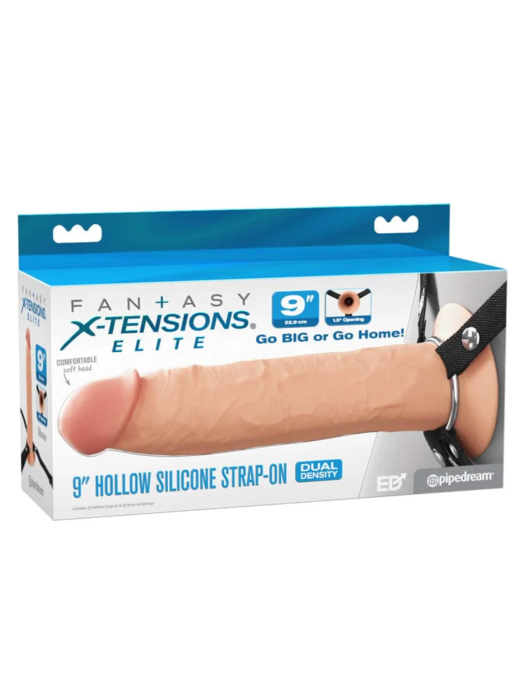 Fantasy X-tensions Elite 9" Silicone Hollow Dual Density Strap-on - Light - Image 2