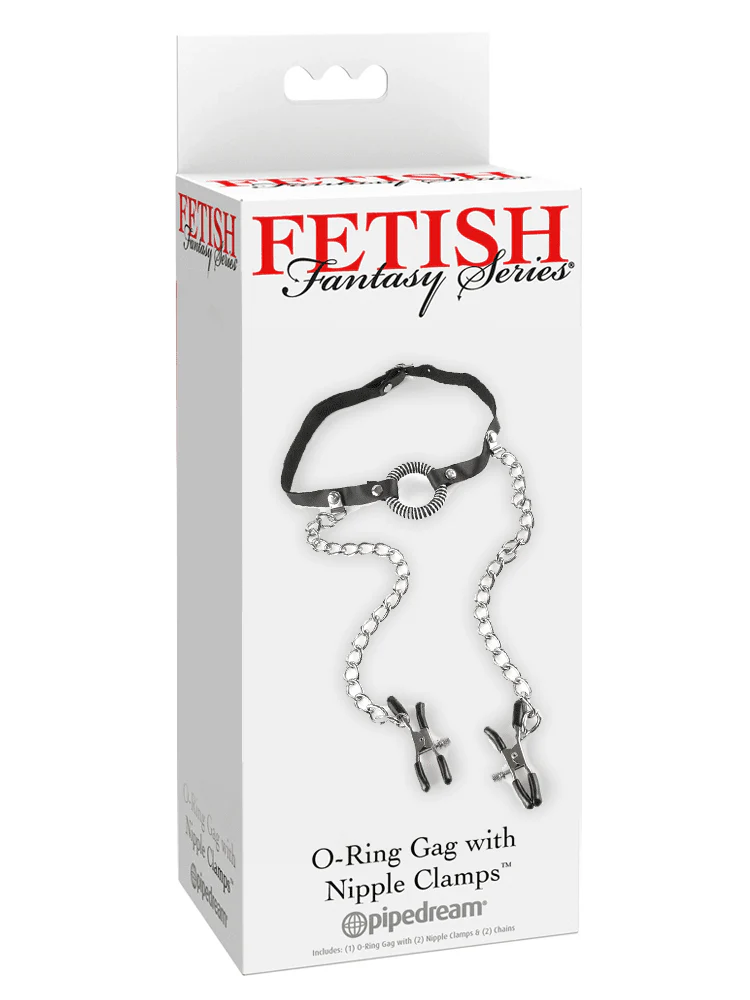 Fetish Fantasy O-Ring Gag Nipple Clamps - Image 2