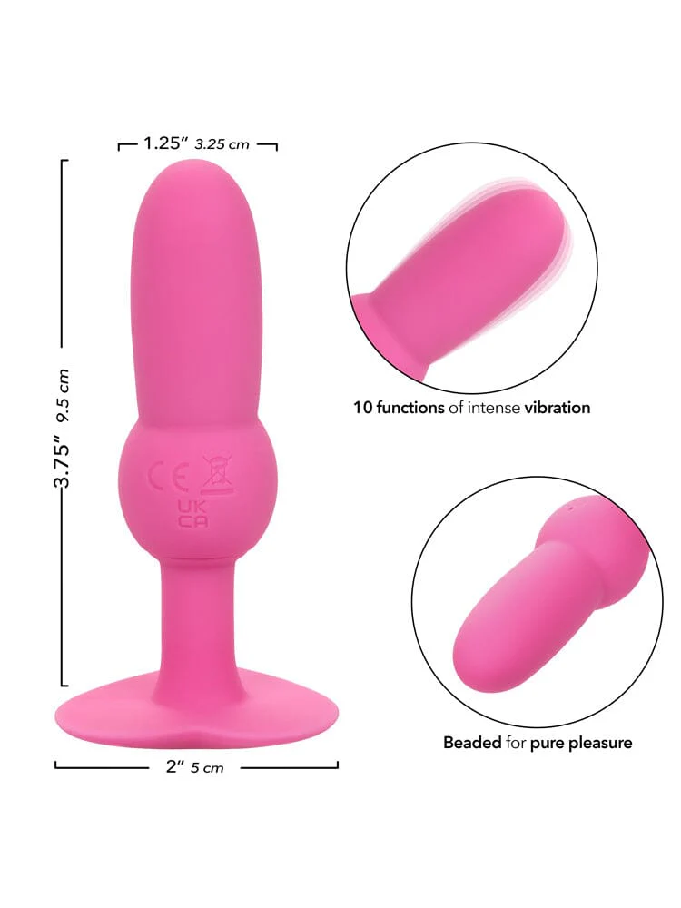First Time Rechargeable Silicone Vibrating Beaded Anal Probe - Image 3
