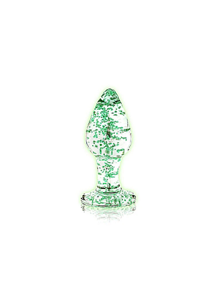 OUCH! Glow In The Dark Glass Butt Plug