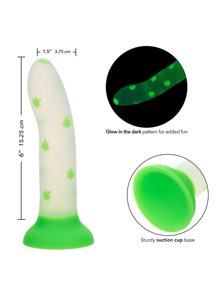 Glow Stick Silicone Glow-In-The-Dark G-spot Leaf Dong - Image 3