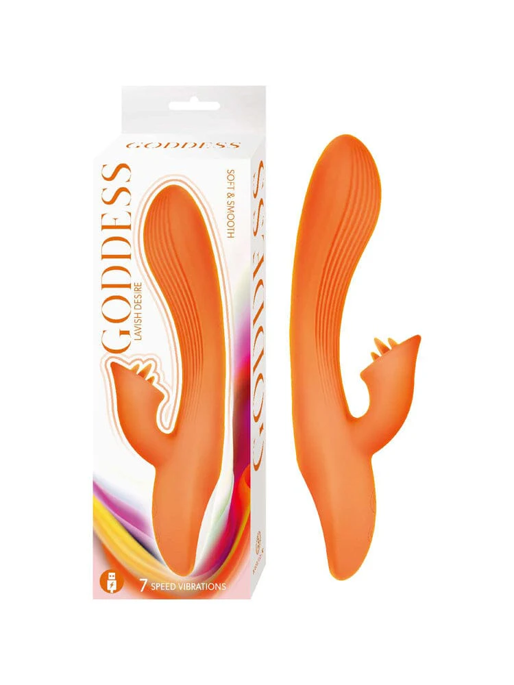 Goddess Lavish Orange Silicone G-Spot Rabbit Vibrator - Image 2