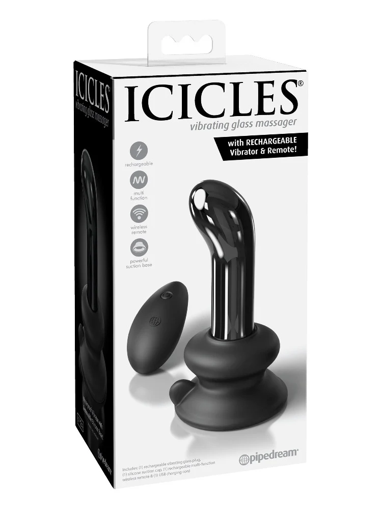 Icicles No. 84 Vibrating Glass Butt Plug - Image 2