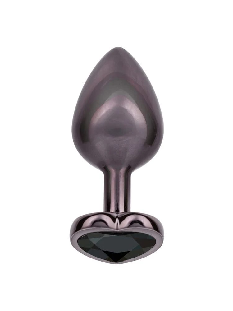 Jewel Large Black Diamond Heart Plug