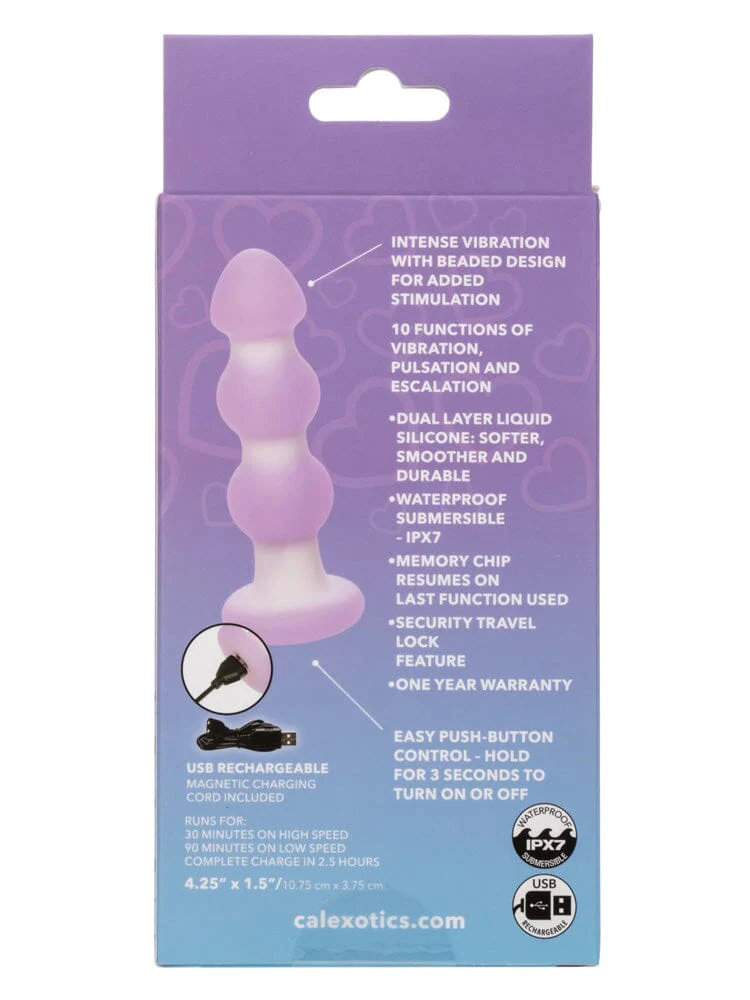 Lavender Haze Beaded Silicone Rechargeable Anal Probe - Image 3