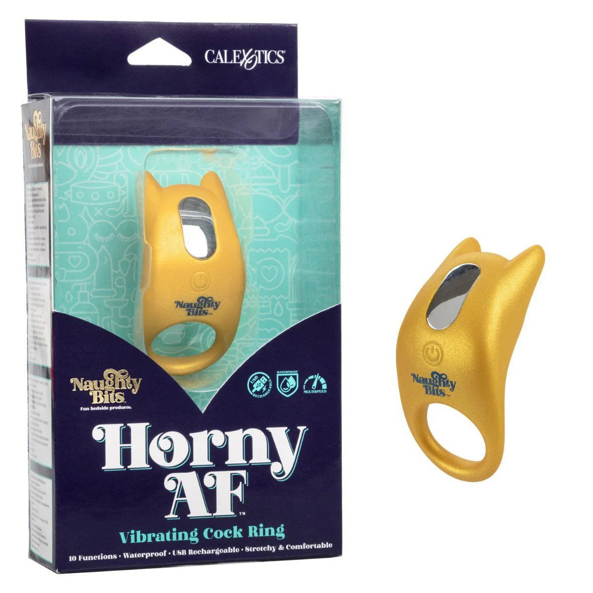 Naughty Bits Horny AF Vibrating Cock Ring - Image 3