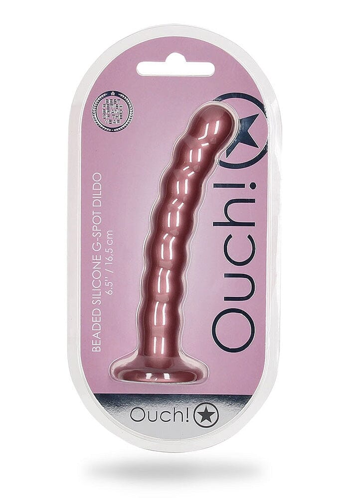 OUCH! Beaded Silicone Waterproof G-Spot Dildo - Image 5