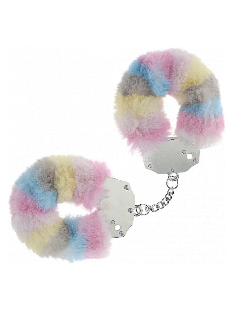 OUCH! Heavy-Duty Fluffy Multicolour 2 Bondage Handcuffs