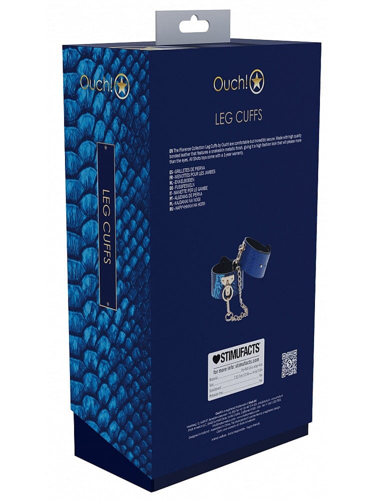 Ouch! International Florence Collection Blue Leg Cuffs - Image 3
