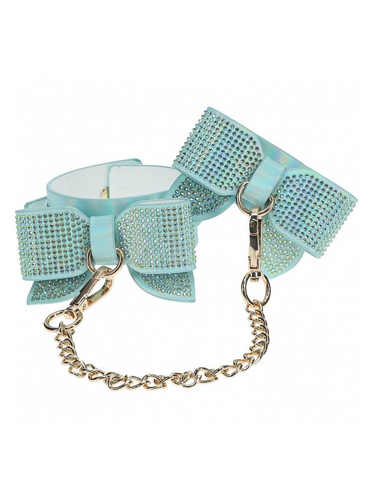 Ouch! International Paris Collection Blue Bow Leg Cuffs