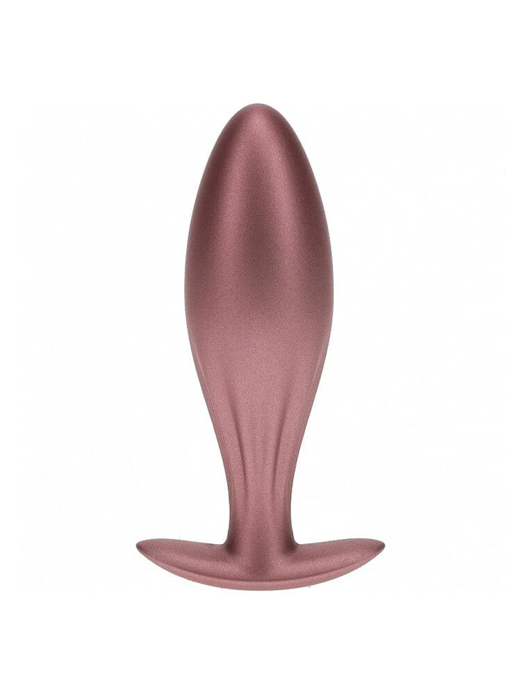 OUCH! Oval Metallic Rose Gold Silicone Anal Plug