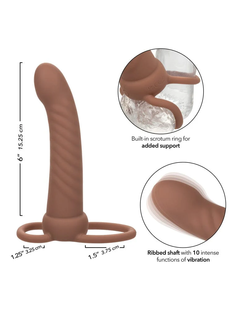 Performance Maxx Rechargeable Ribbed Dual Penetrator - Brown - Image 3