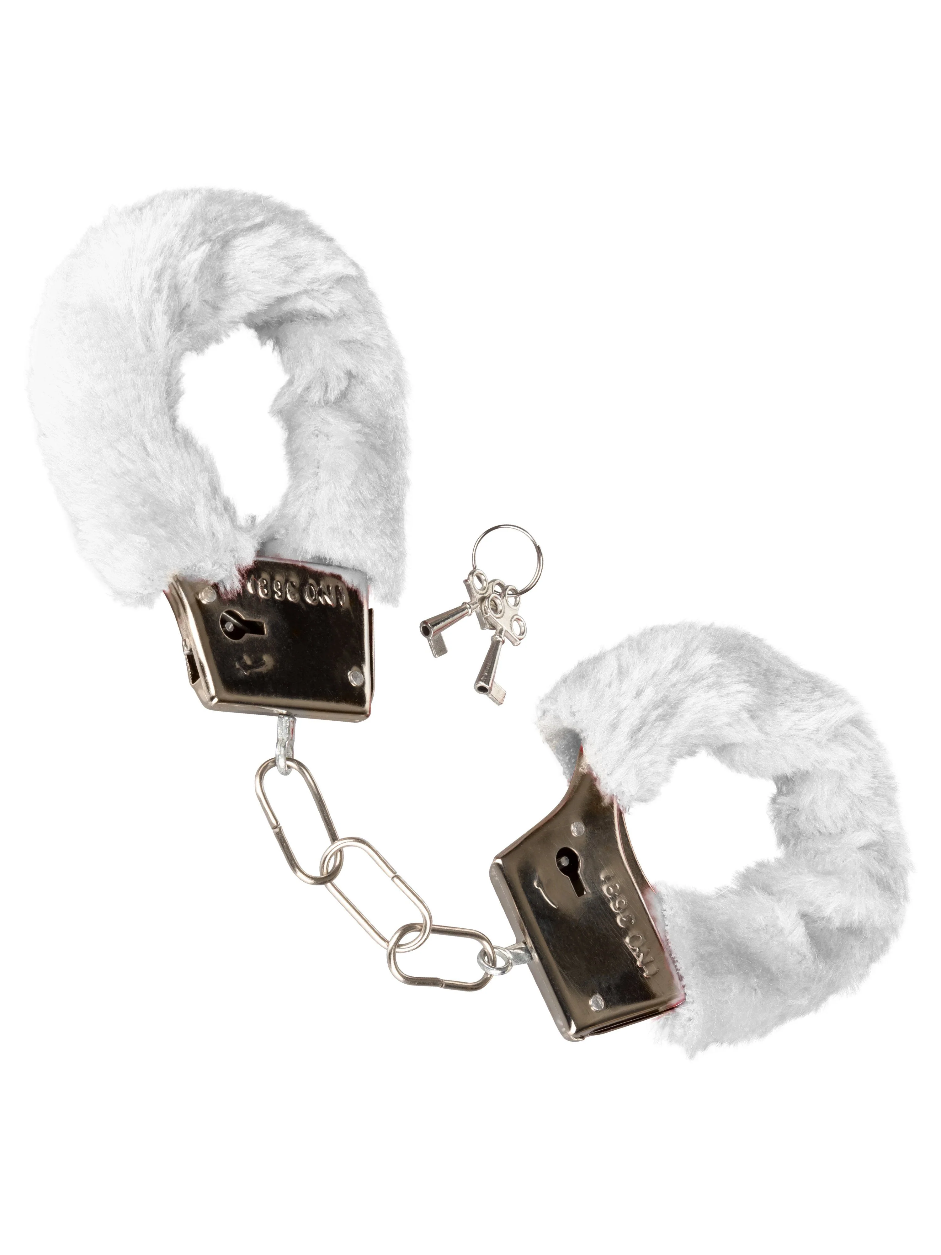 Playful Metal Faux Fur Covered Hand Cuffs - Image 10