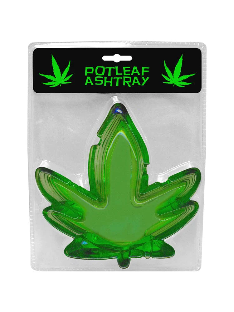 Pot Leaf Shaped Glass Ashtray Party Ware - Image 2
