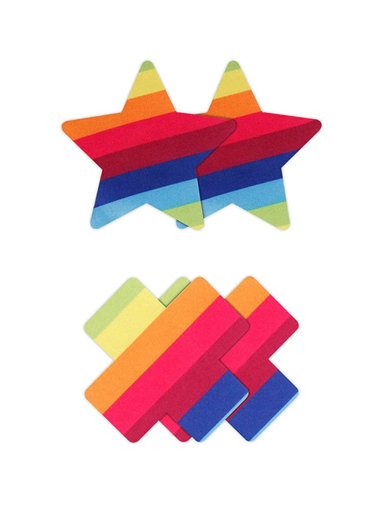 Pretty Pasties 2 Pairs Pride Cross & Star