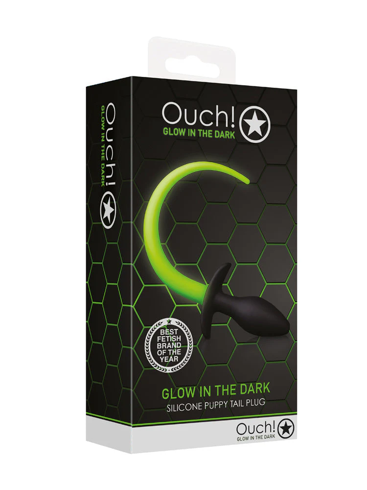 OUCH! Glow In The Dark Puppy Tail Anal Plug - Image 2