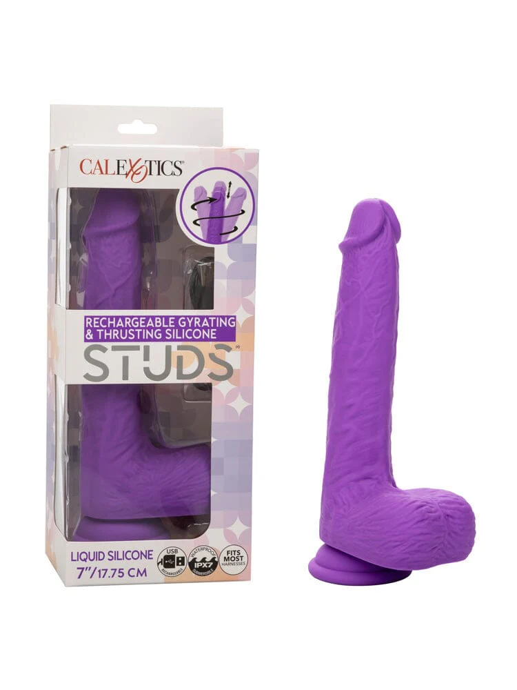 Silicone Studs Gyrating and Thrusting Rechargeable Dildo - Image 2