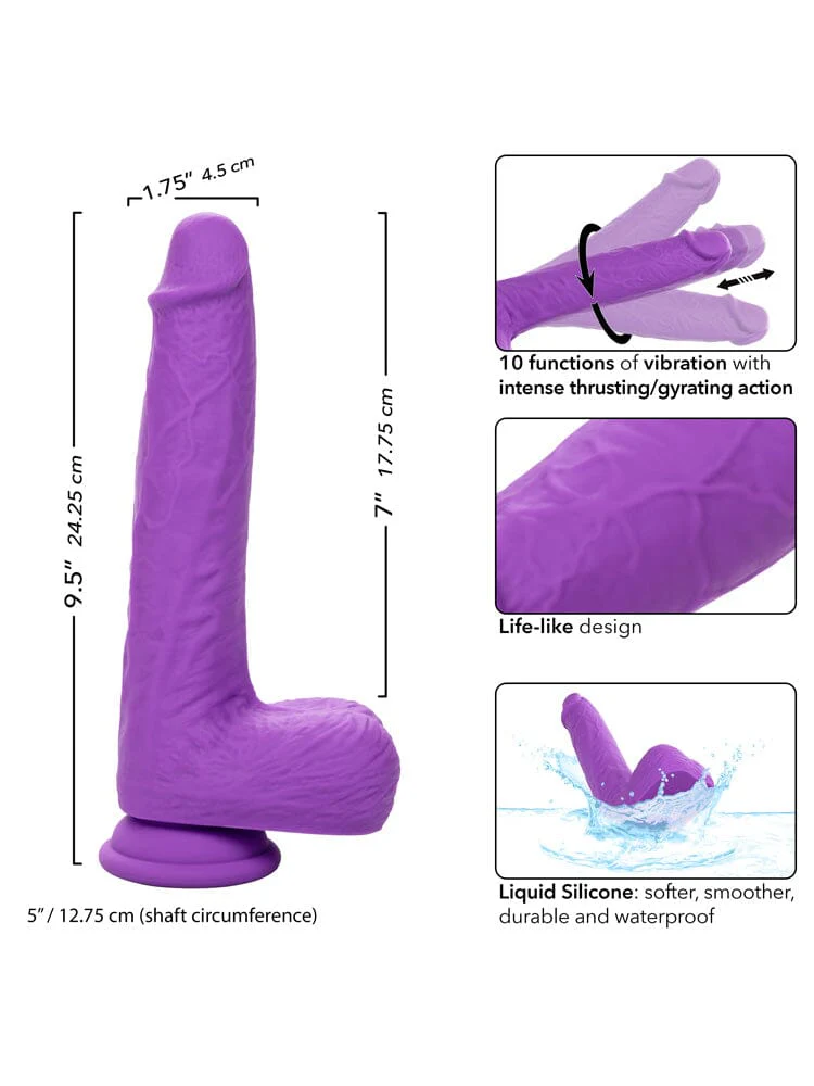 Silicone Studs Gyrating and Thrusting Rechargeable Dildo - Image 3