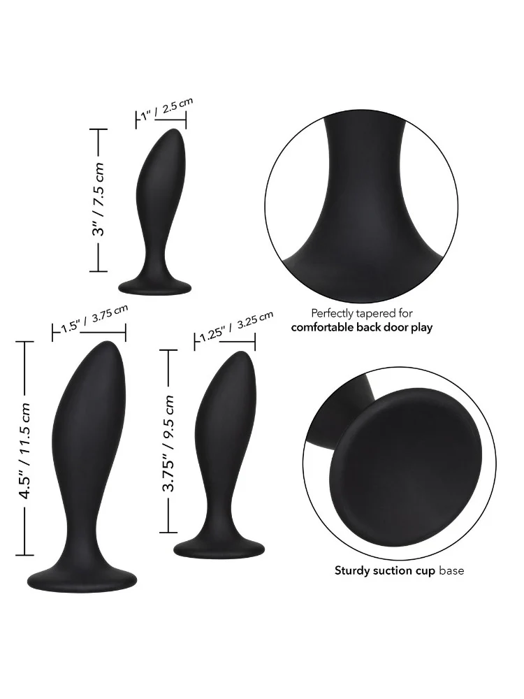 Silicone Anal Curve Butt Plug Kit - Image 2