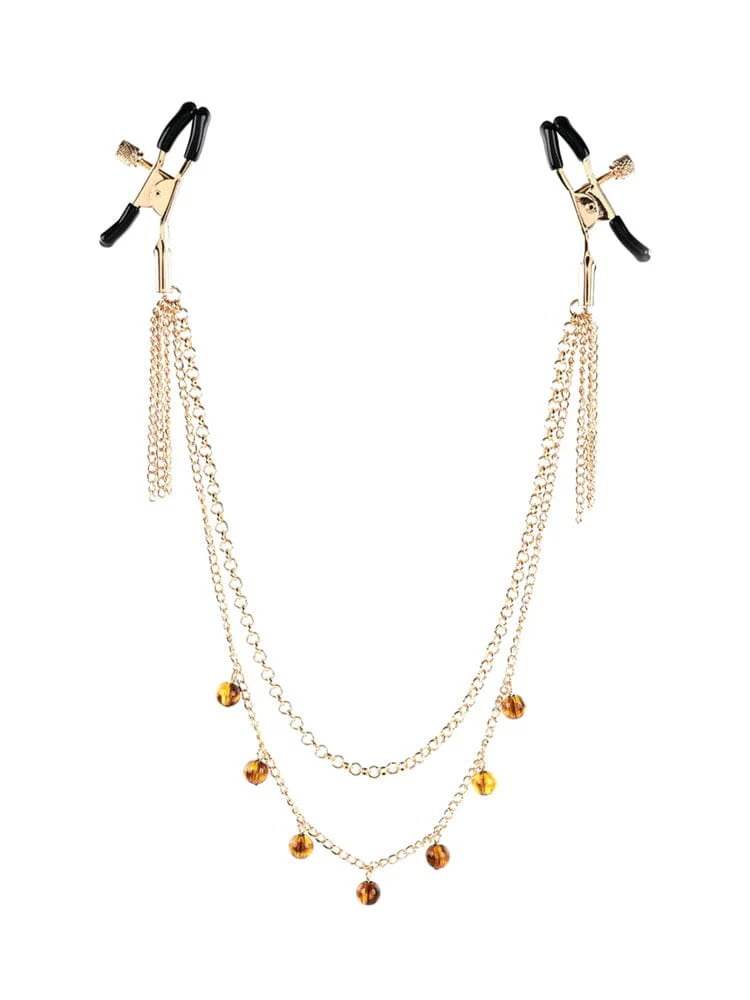 Amber Collection Chain Nipple Clamps