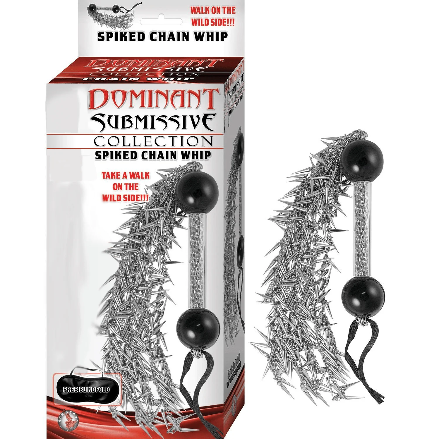 Dominant Submissive BDSM Spiked Chain Whip - Image 2