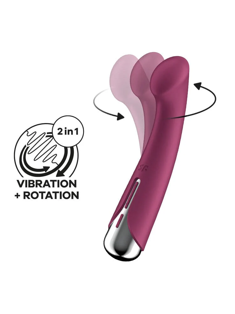 Spinning G-Spot 1 Red Silicone Rotating Classic Vibrator - Image 2