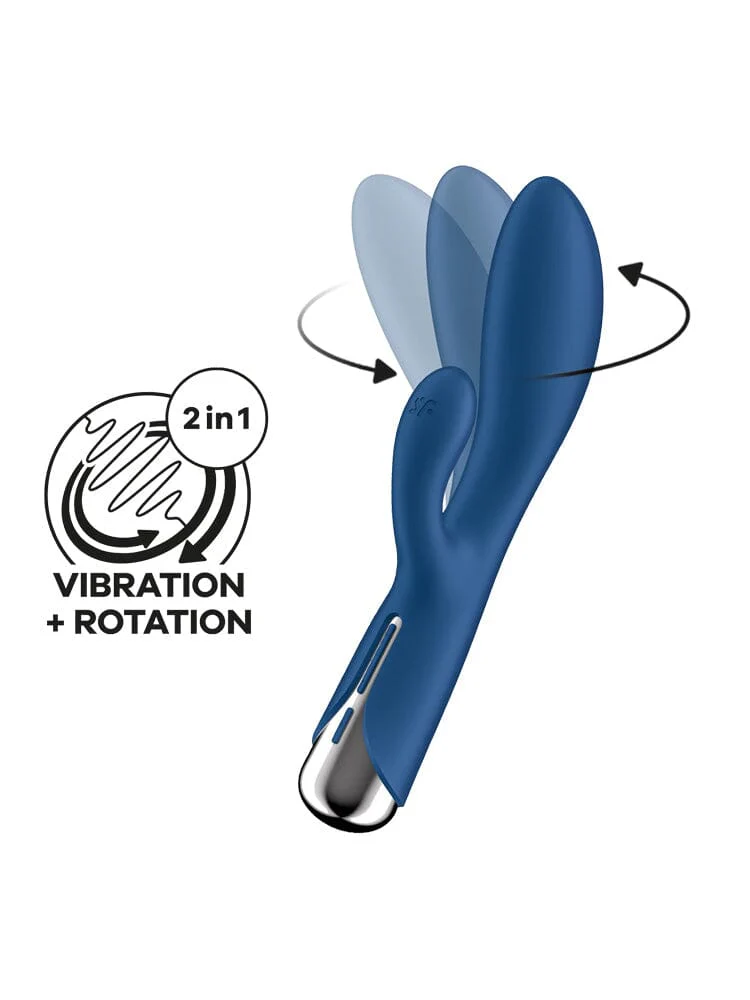 Spinning Rabbit 1 Blue Silicone Rotating G-Spot Vibrator - Image 2