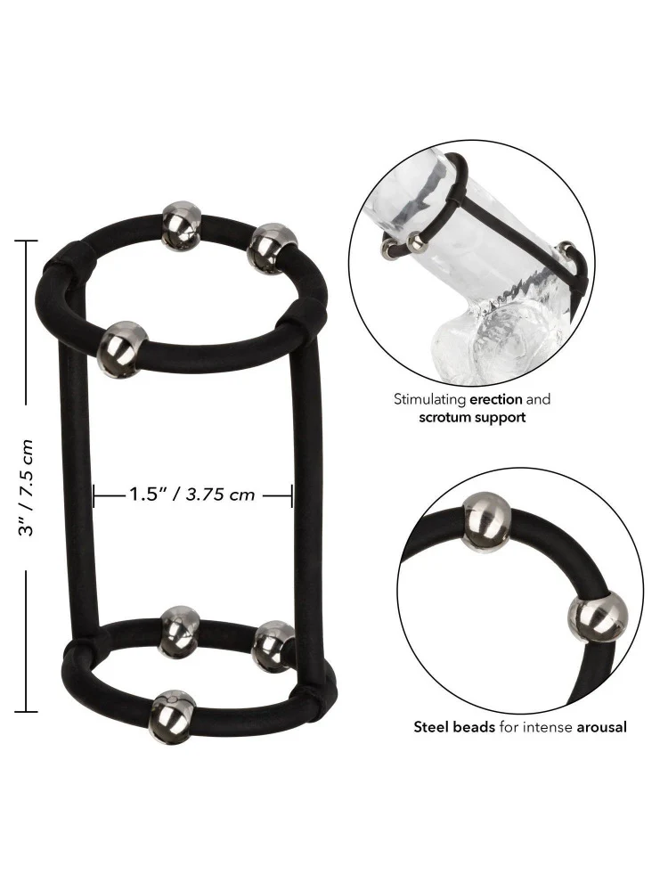 Steel Beaded Silicone Enhancer Cock Cage - Image 2