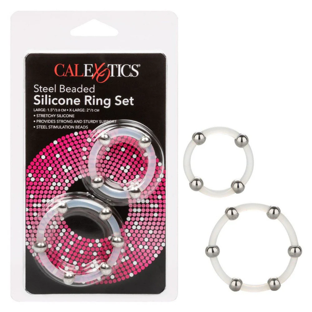 Steel Beaded Silicone Ring Set - Image 3
