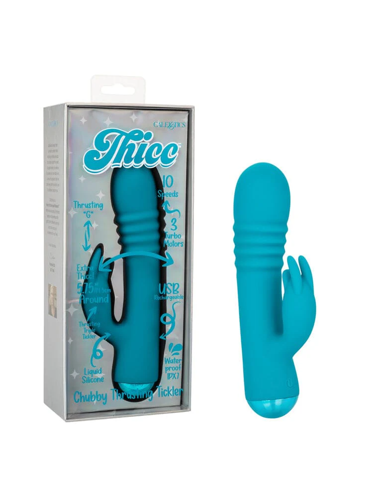Thicc Chubby Thrusting Tickler Silicone Rabbit Vibrator - Image 2