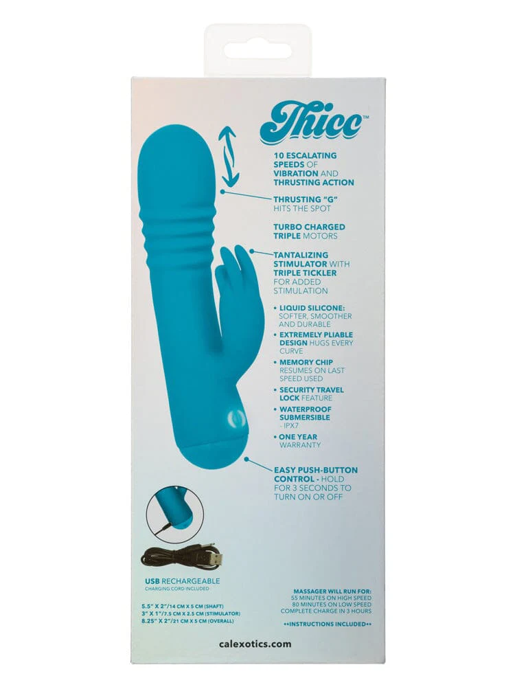 Thicc Chubby Thrusting Tickler Silicone Rabbit Vibrator - Image 3