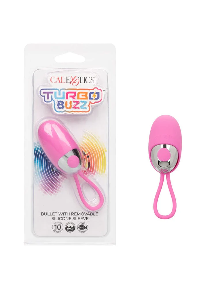 Turbo Buzz Removable Silicone Sleeve Egg Bullet Vibrator - Image 2