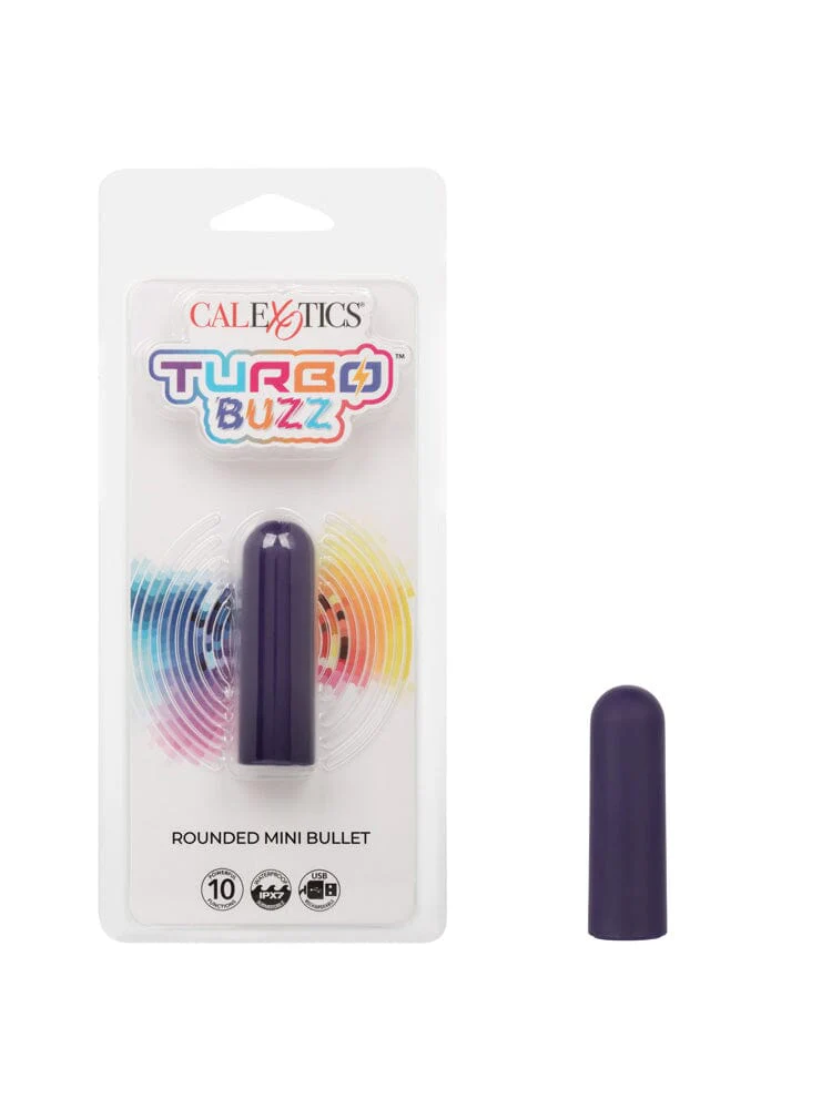 Turbo Buzz Purple Rounded Mini Bullet Rechargeable Vibrator - Image 2